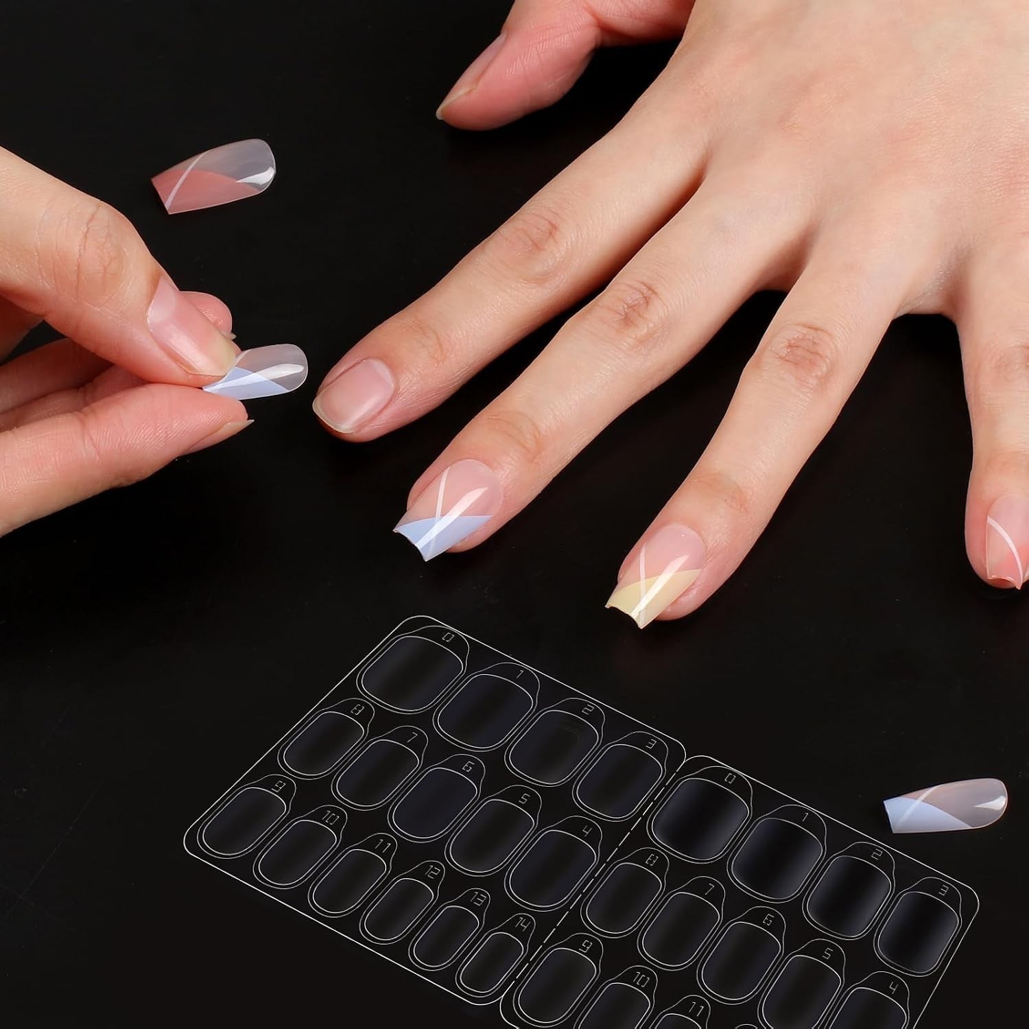 Nail Adhesive Tabs 900P, 15 Sizes of Nail Sticky Tabs, Double Side Sticky Tab…