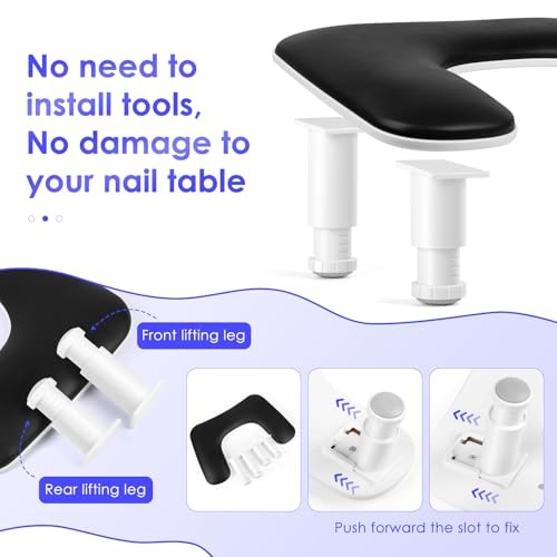 Manicure Arm Rest for Nails Tech: U-Shaped Adjustable Nail Armrest