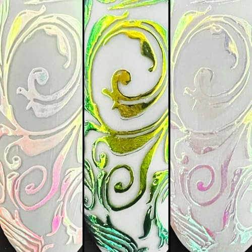 0.33 Fl Oz (Pack of 3) Chrome BLACK + WHITE + CLEAR Stamping Polishes Semi-Gel