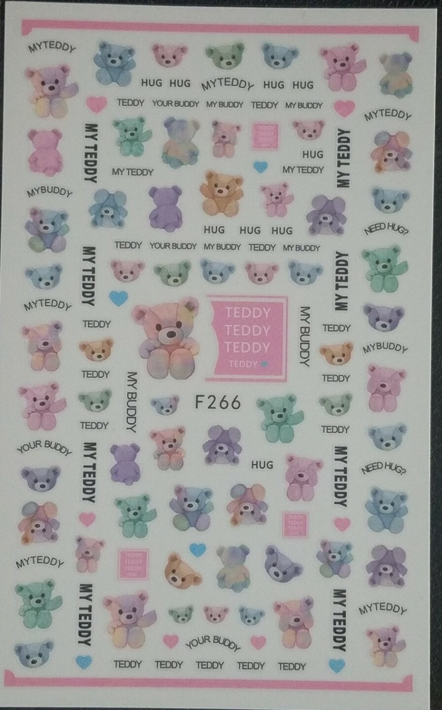 Teddy Bear Nail Stickers