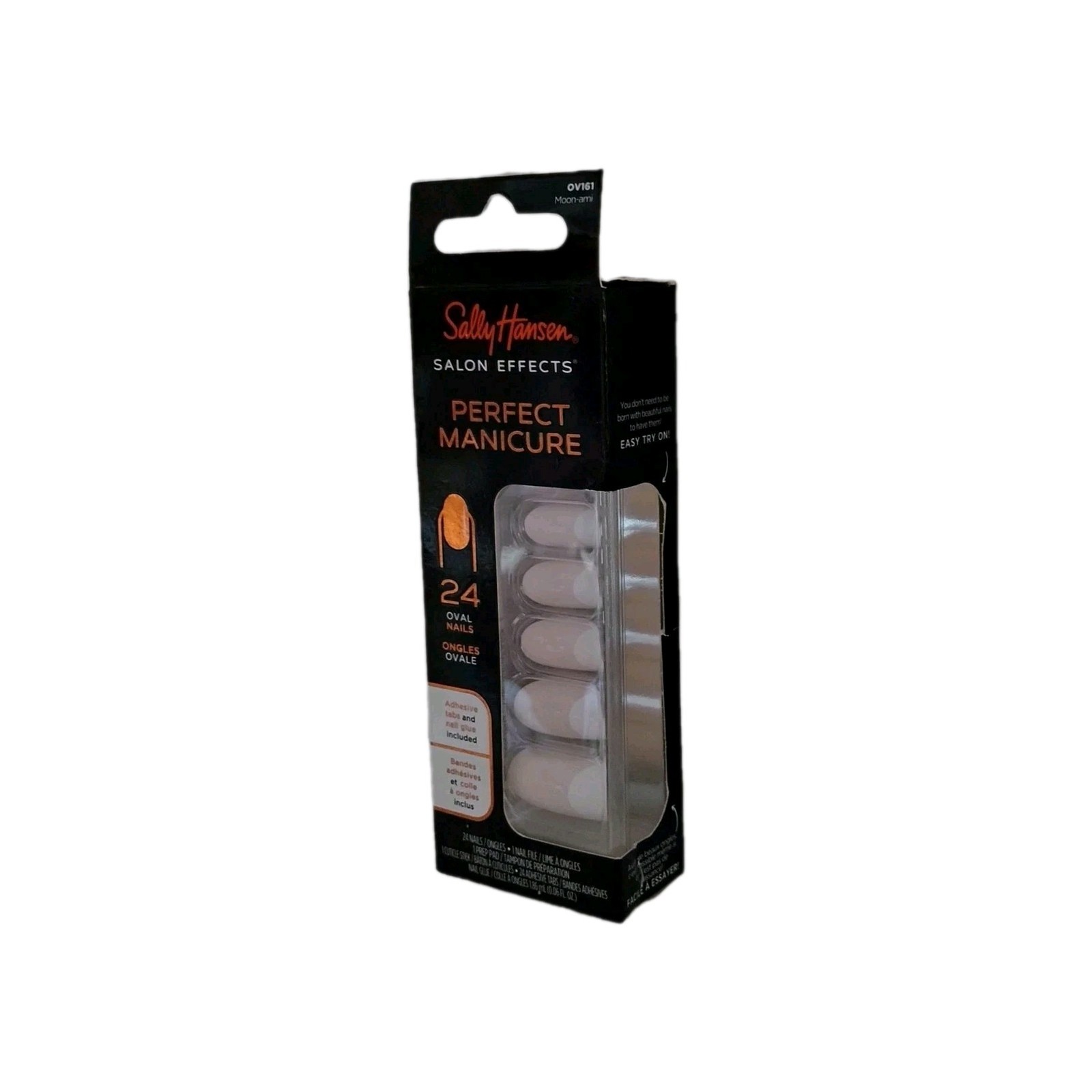 Sally Hansen SALON EFFECTS PERFECT MANICURE 24 OVAL Press-On Nail OV161 MOON-AMI