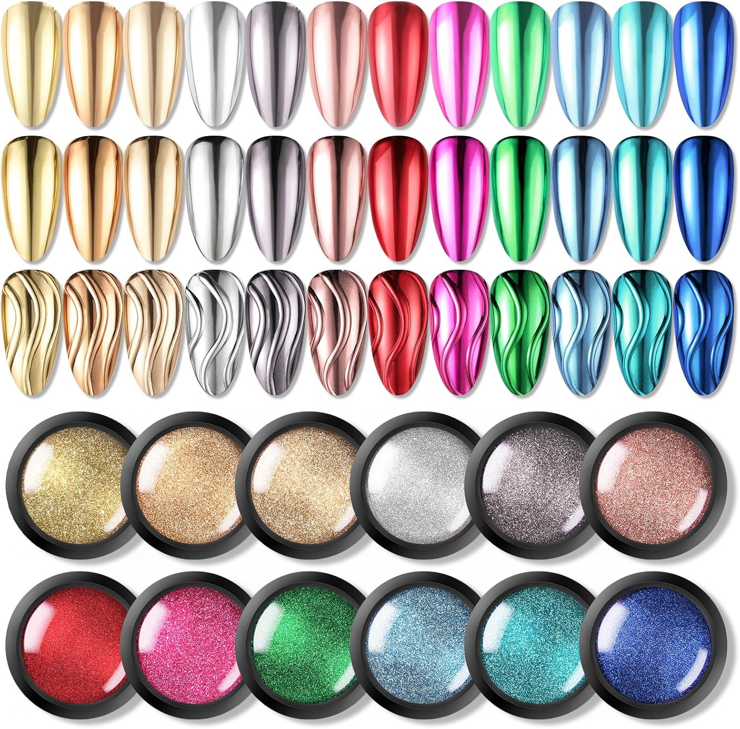 Chrome Nail Powder Metallic Mirror Powder Holographic Pigment | Powder Manicure