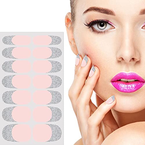 168 Pieces 12 Sheets for Short Nails Irregular Geometry French Tip Nail Wraps