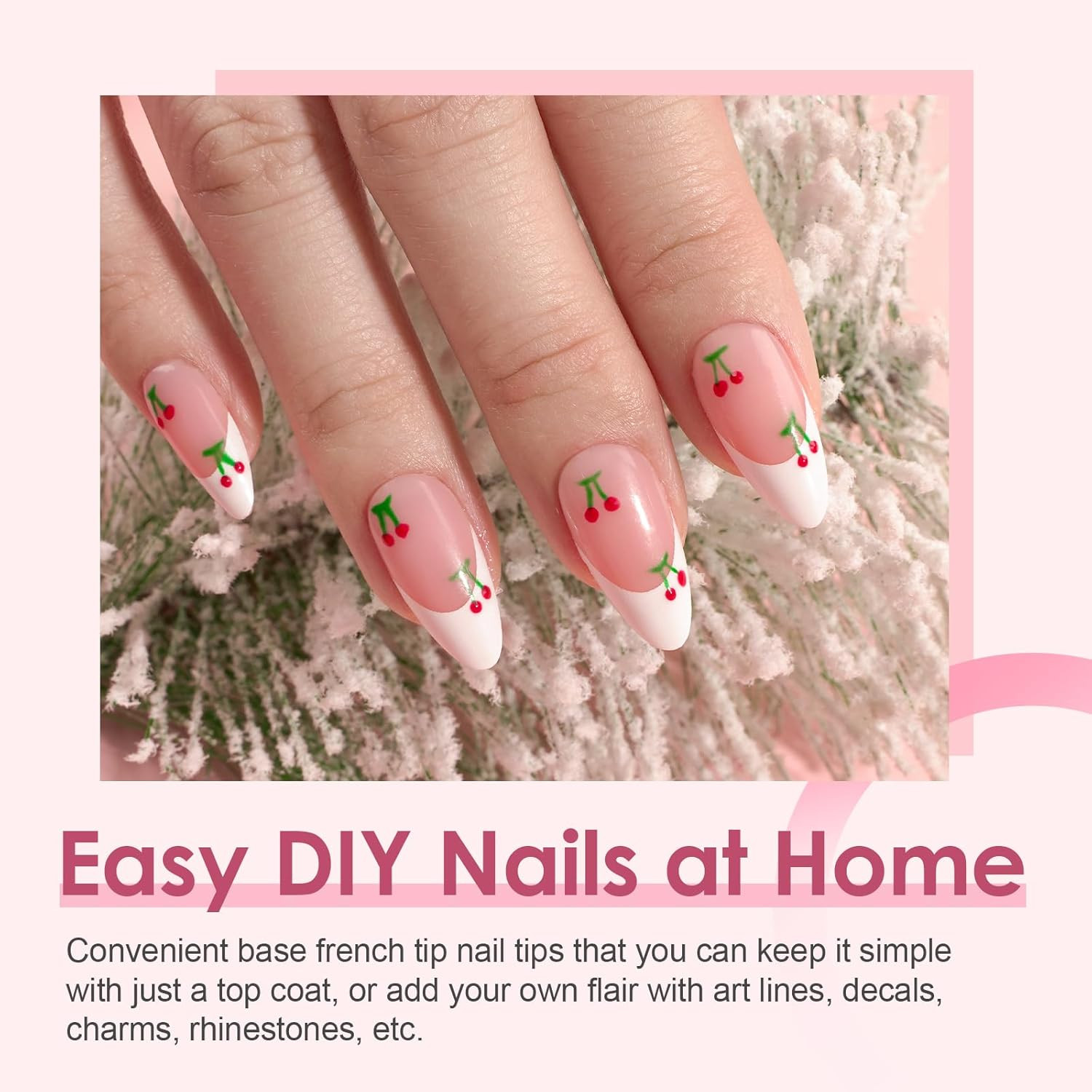 French Tip Press on Nails Gel Nail Tips – 300Pcs Pre-Colored Quick and Easy Pres