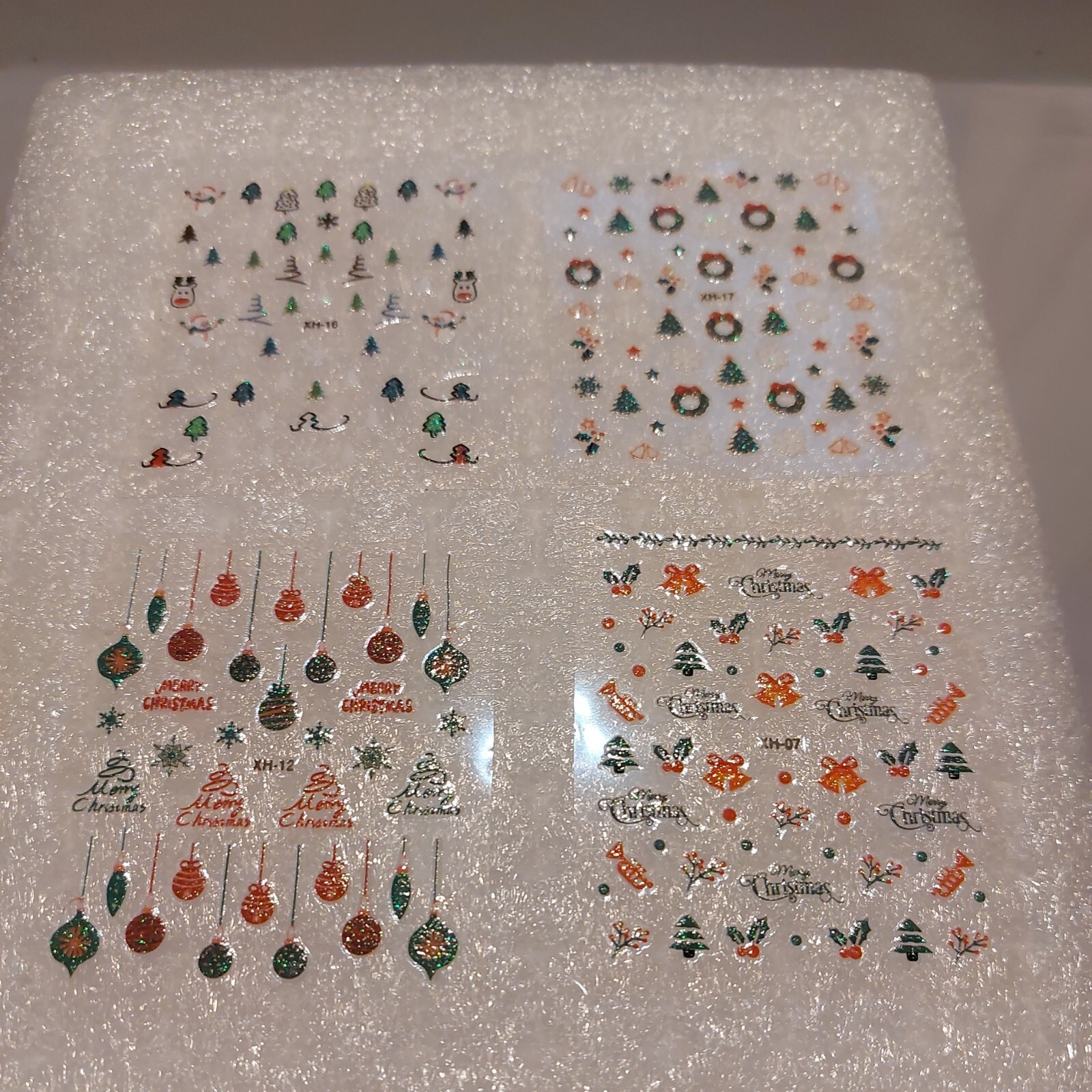 4 X Small Sheets Of Christmas Nail Art Stickers (Dn154) New