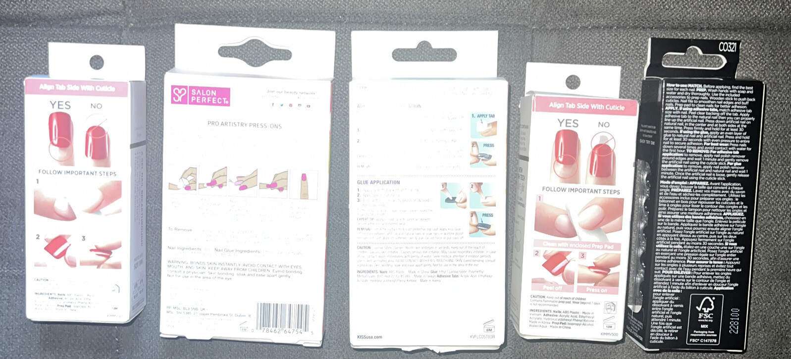 KISS SALON💅Mixed Lot 5-Pks Nail Sets:Modern Art, Voguish Fantasy,imPress & More