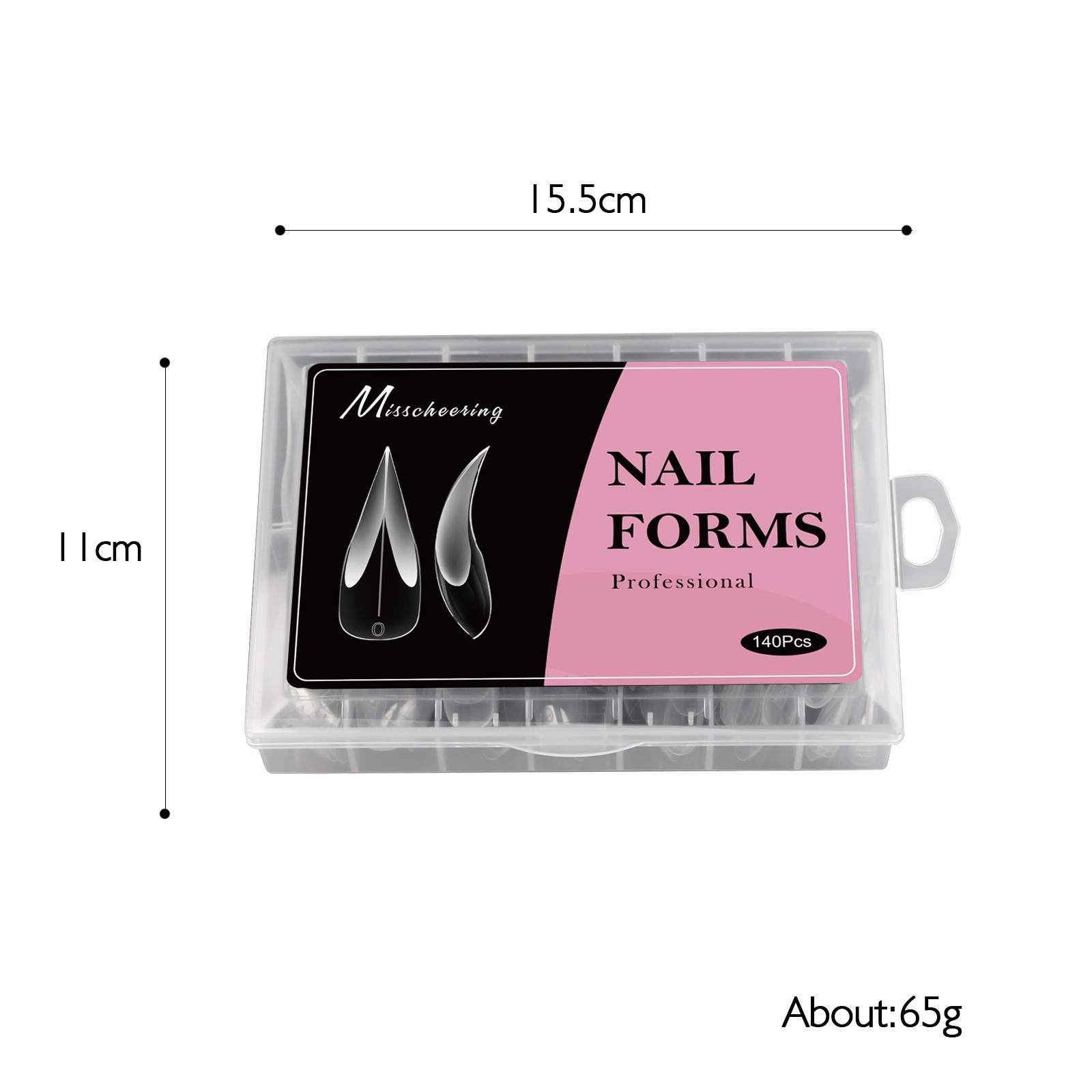 140Pcs/Box Curved Stiletto Claw Shape Nail Forms for Finger Full Cover Nails