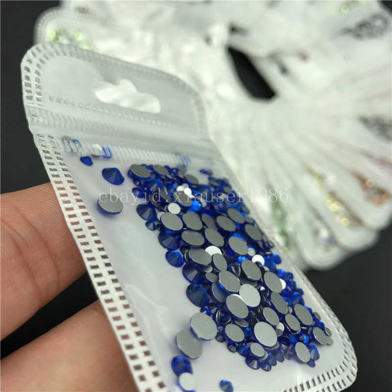46 colors 2-5mm 400pcs Nail Art Rhinestones Crystal Gems 3D Tips DIY Decoration