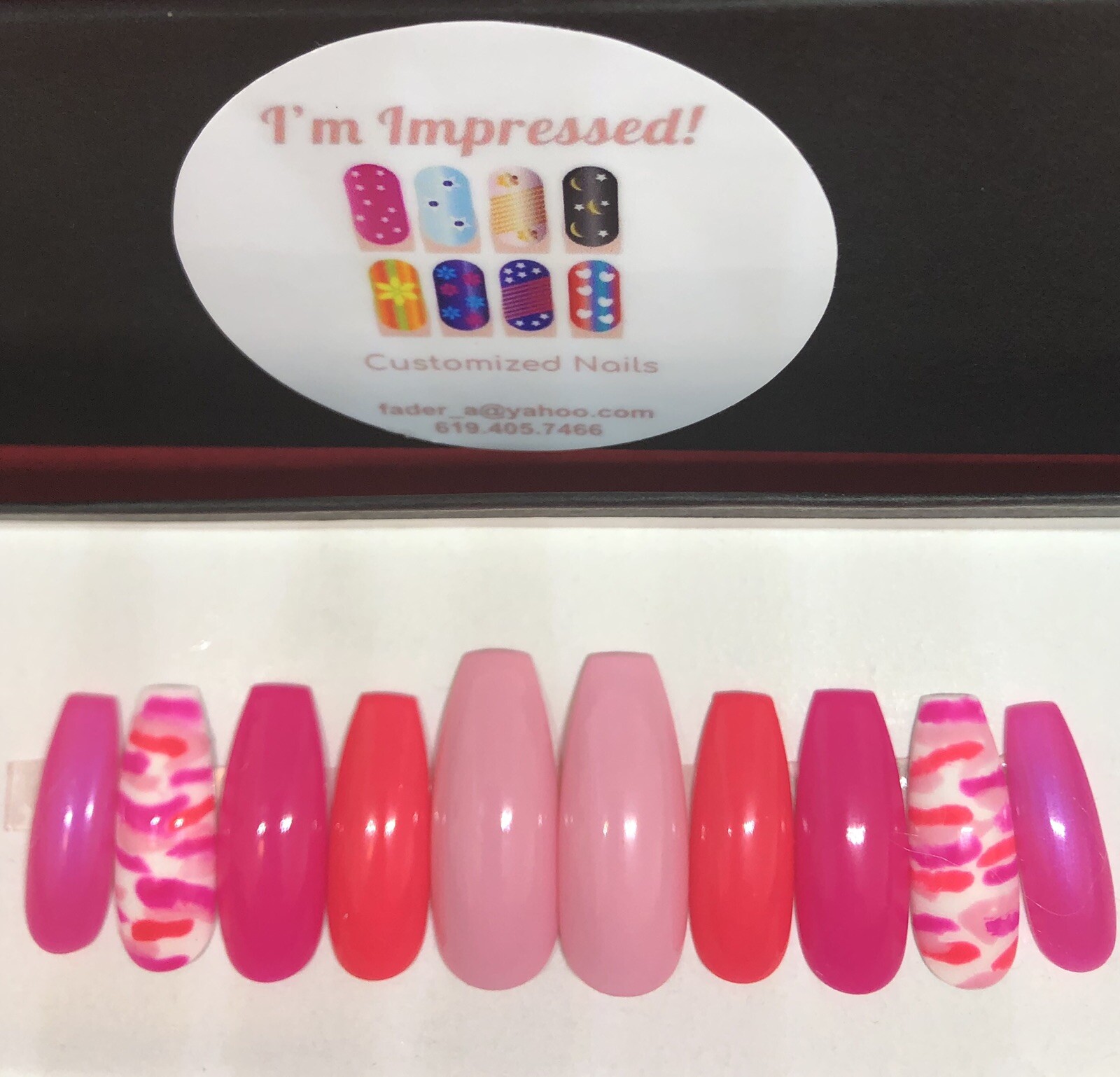 Pink Camo Press On Nails