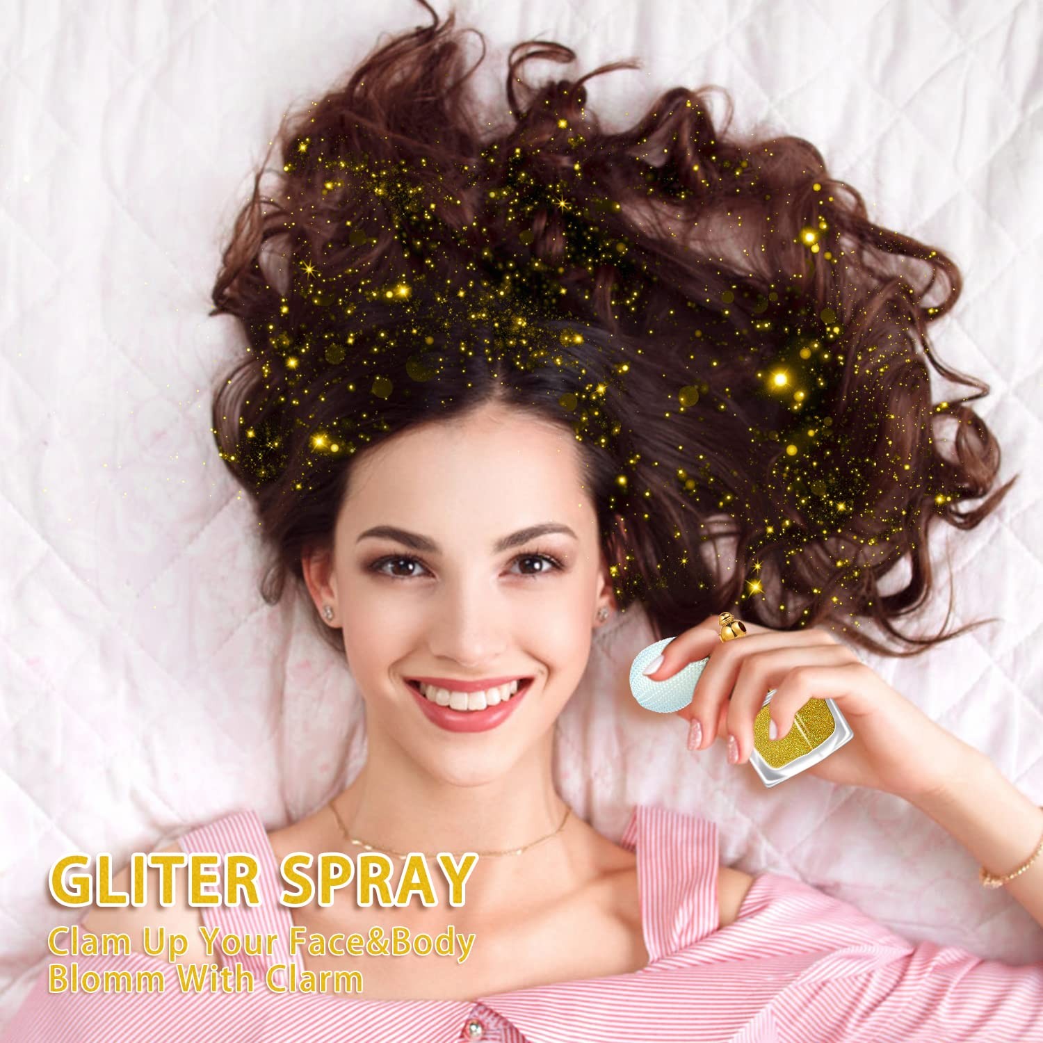 Etercycle Silver Body Glitter Spray, Shimmering Spray Powder Sparkle