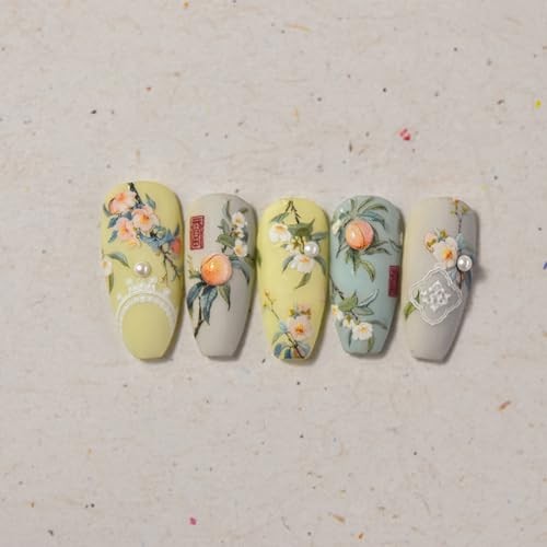 1 Sheet Flower Nail Stickers with 3D Pearl Rhinestone Design Nail stickers07