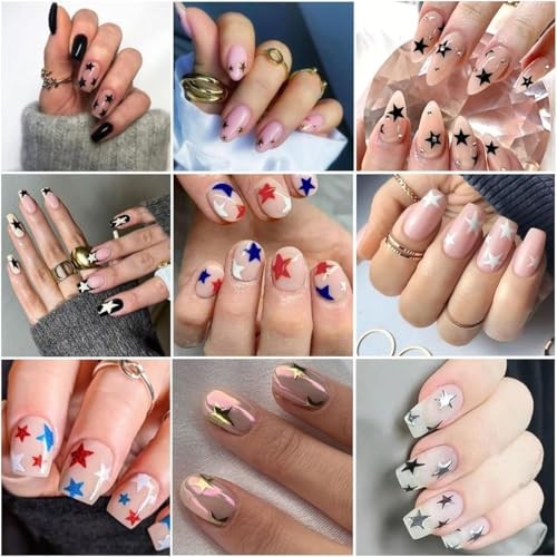 12 Sheets Shiny Star Nail Stickers 3D Self Stickers 1030 Stickers 1030-35