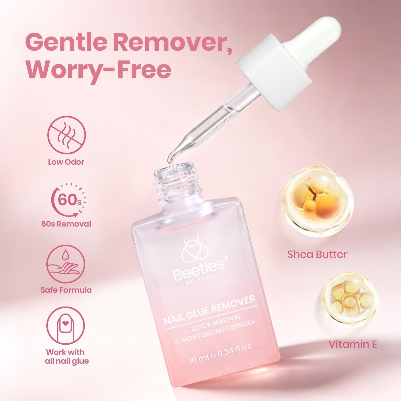Beetles Solid Nail Glue Gel and Remover Kit for Nail Tips | HEMA-Free and TPO…