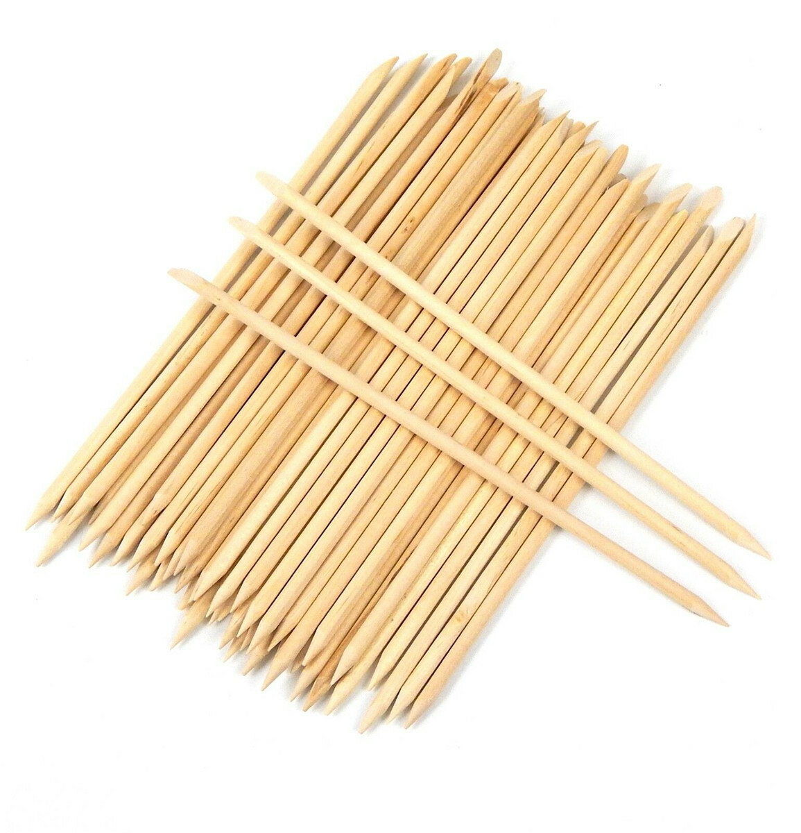 50Pcs Nail Art Cuticle Pusher Remover Pedicure Manicure Sticks Wood Orange