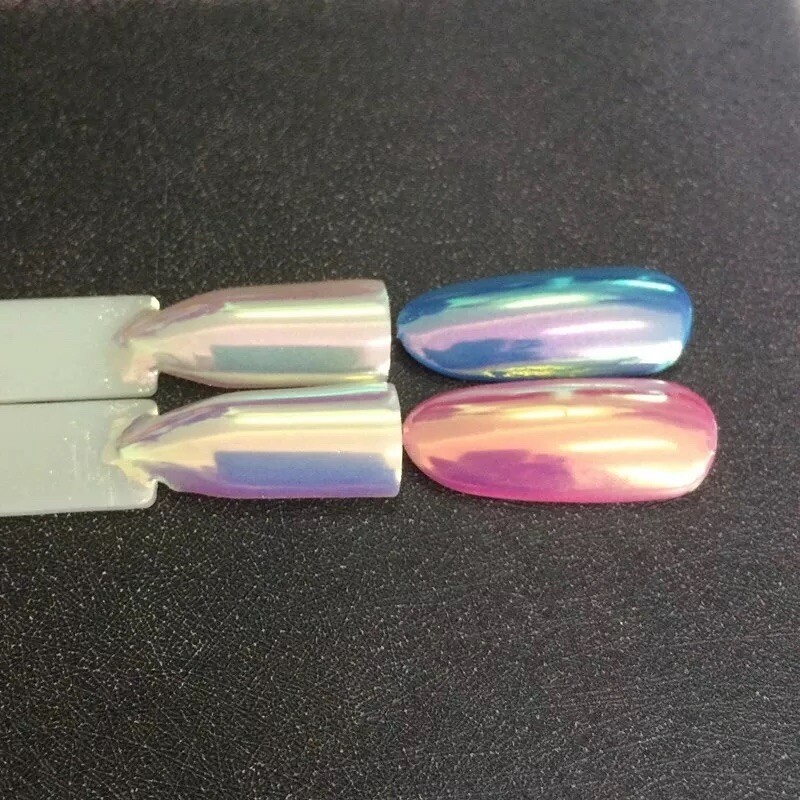 AURORA CHROME UNICORN NAIL POWDER Mermaid AB MIRROR Effect RAINBOW Crystal (um)