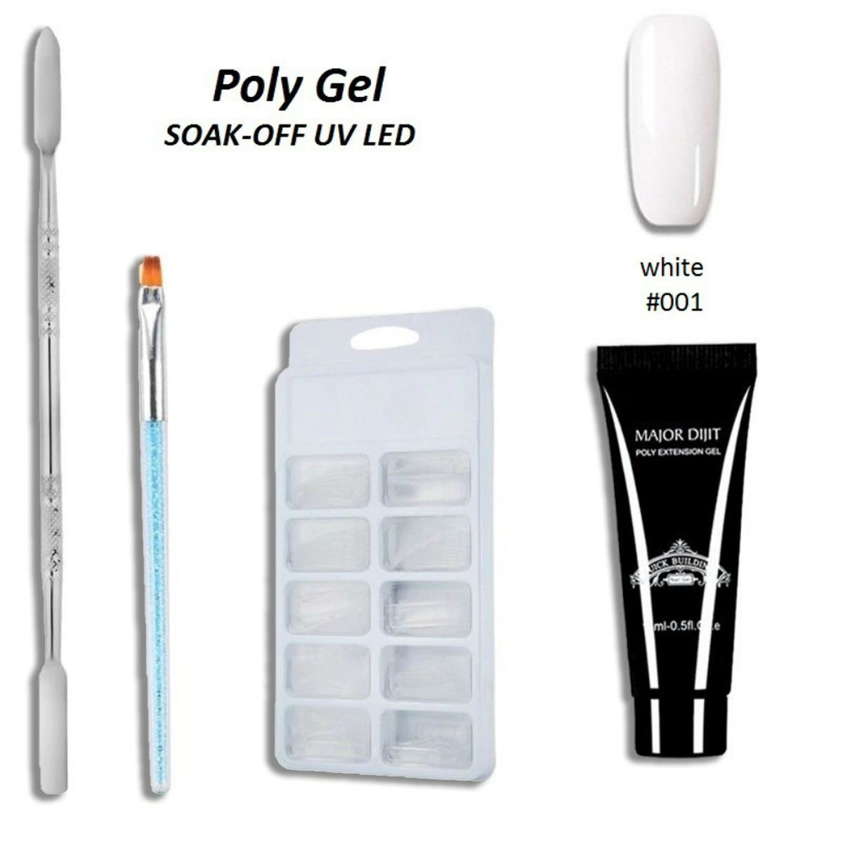 Acrylic Gel Nail Poly Gel Nails Fake Nails Extension Builder Gel Nail Forms Kit