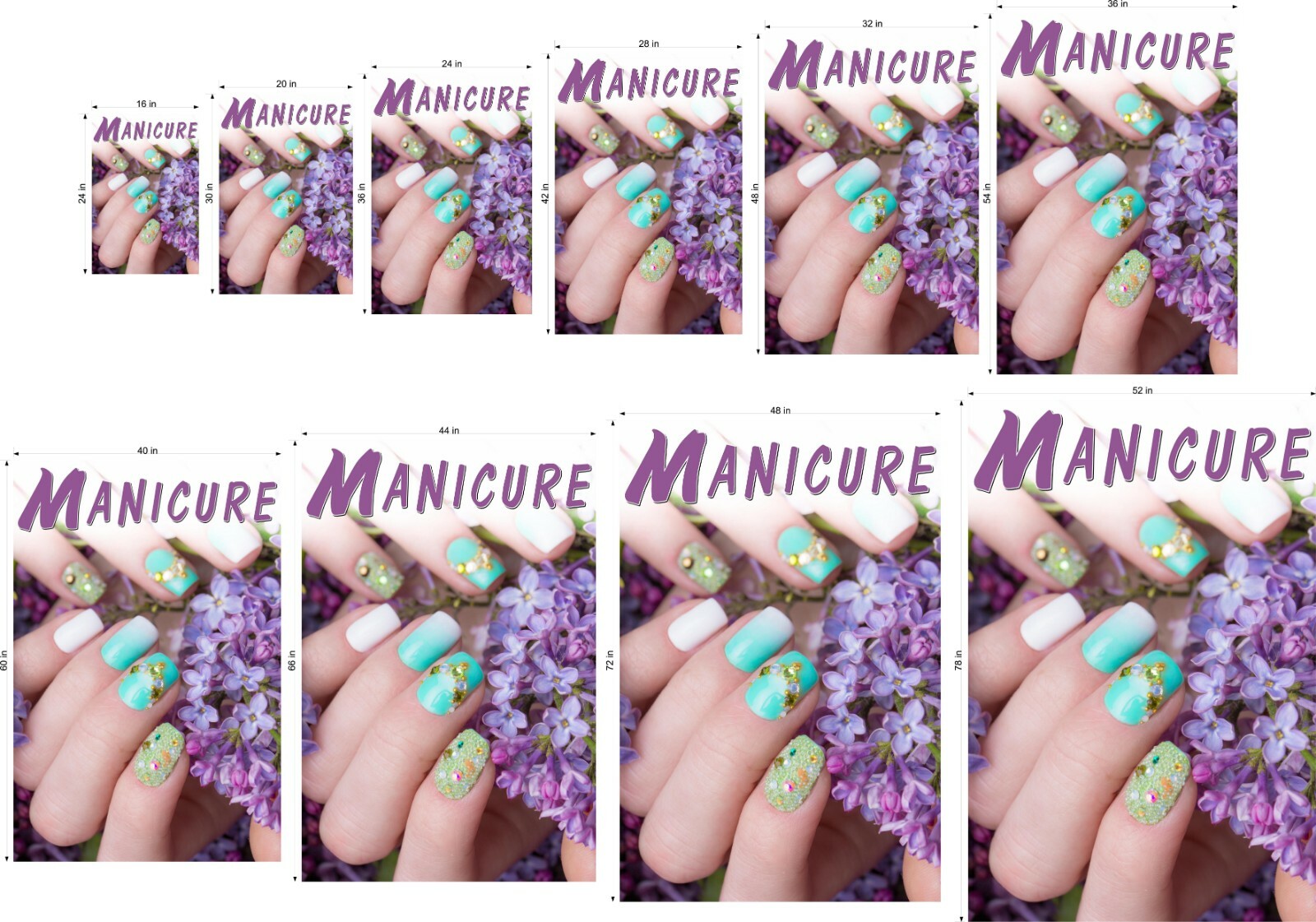 Manicure 26 Photo-Realistic Paper Poster Salon ad Matte Non-Laminated Vertical