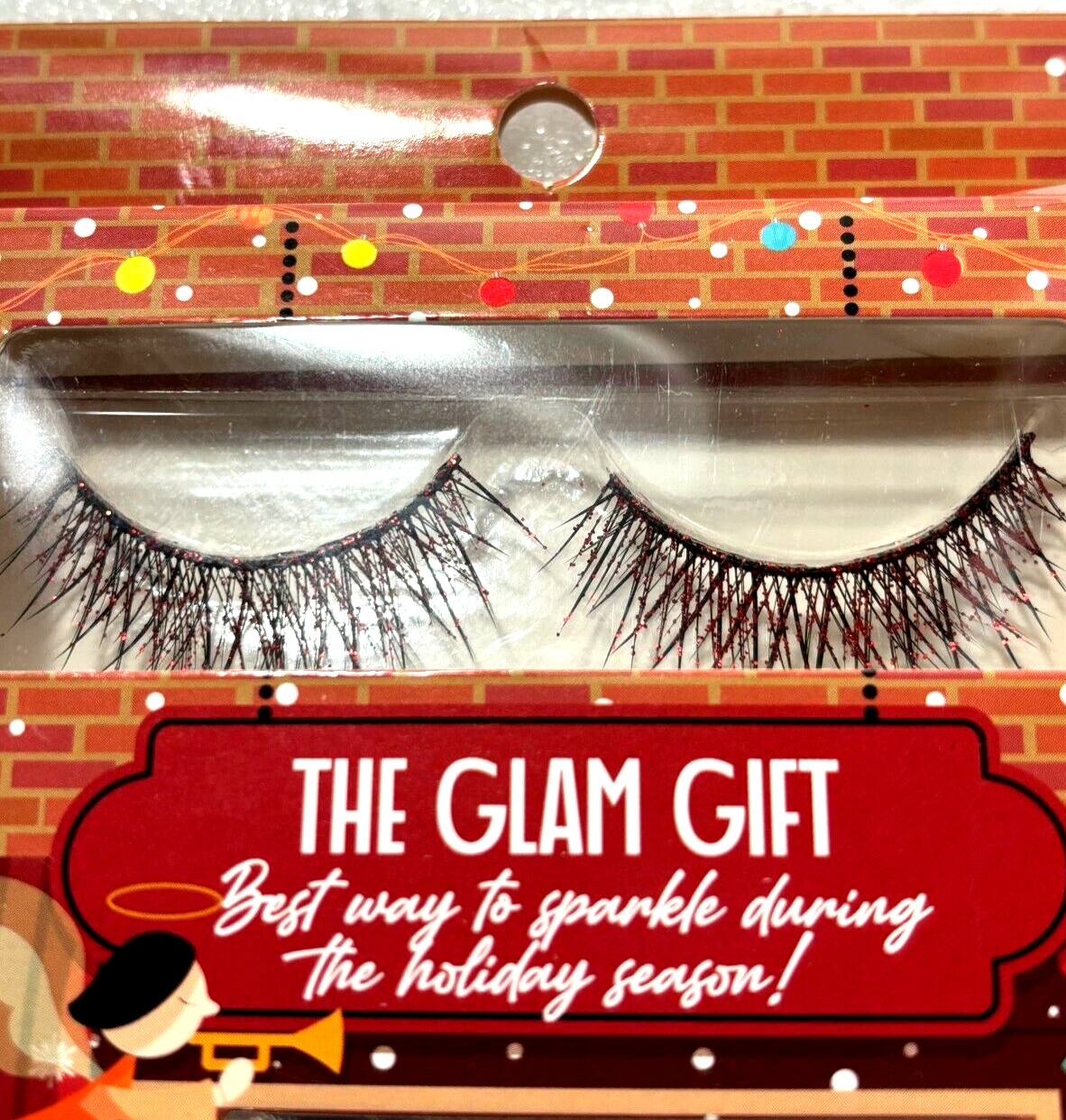 3 Pack Glam Christmas Gift Faux Glitter Lashes + 24 Press On Nails x 3 boxes