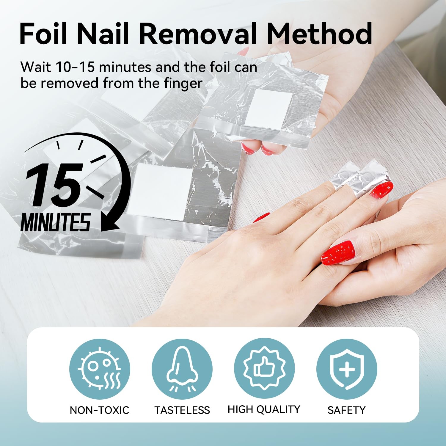 JODSONE Nail Gel Remover Foil Wraps Kit 150PCS, Soak Off Polish 150PCS