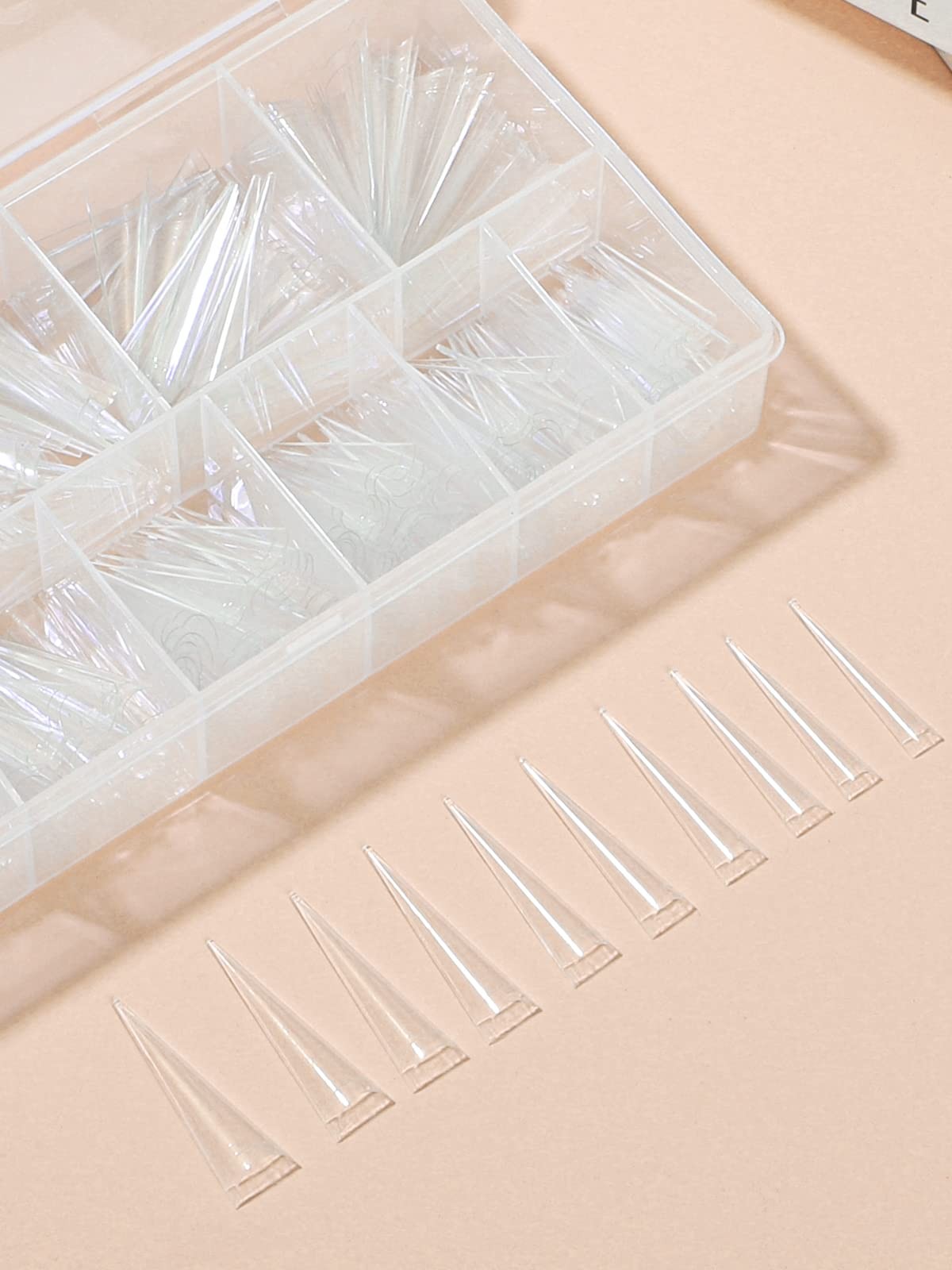500Pcs Stiletto Nail Tips for Acrylic Nails, XL Long Clear False Nails Tips S…