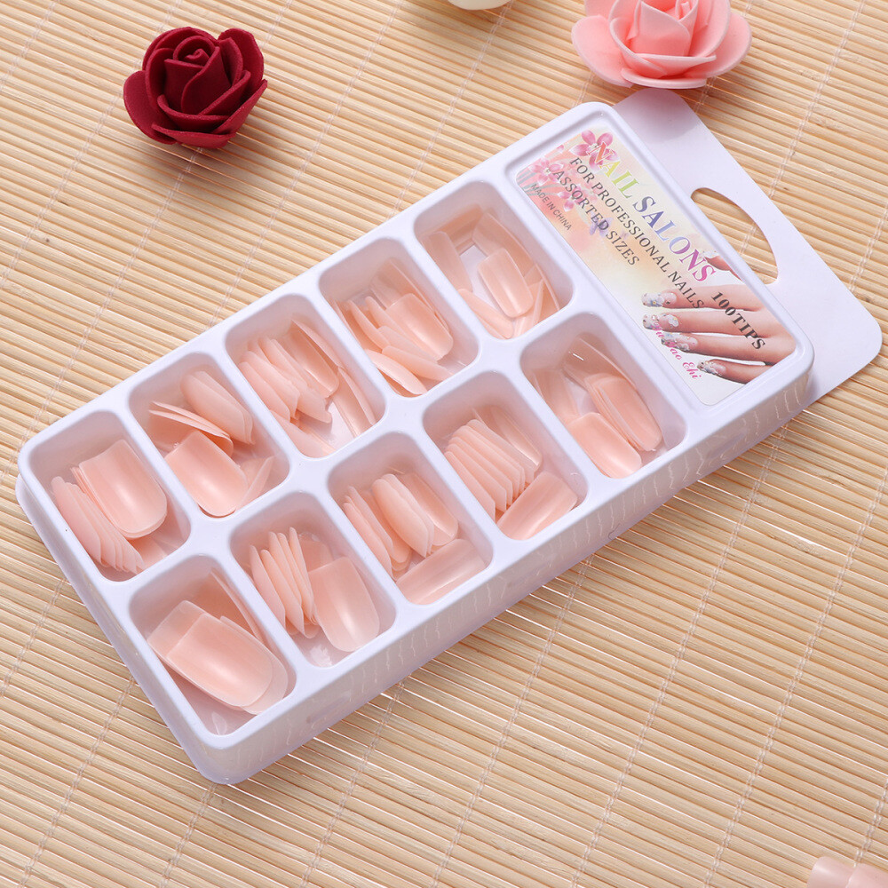 100PCS Nail Tips Artificial False Fake Nails Tips Nail Art Supplies for Nail Art