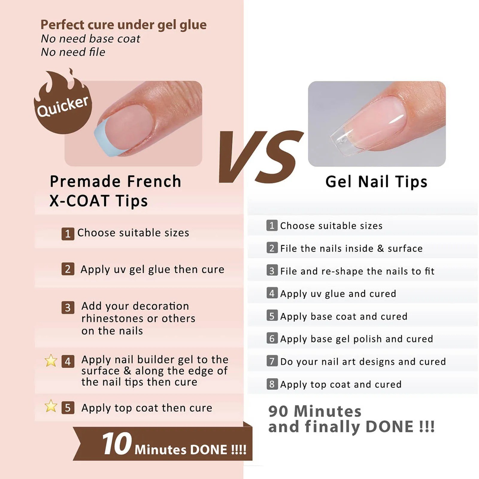 150pcs 6 Colors Fake Nail Multi-size False Nail Press On Acrylic Nails Almond Fr