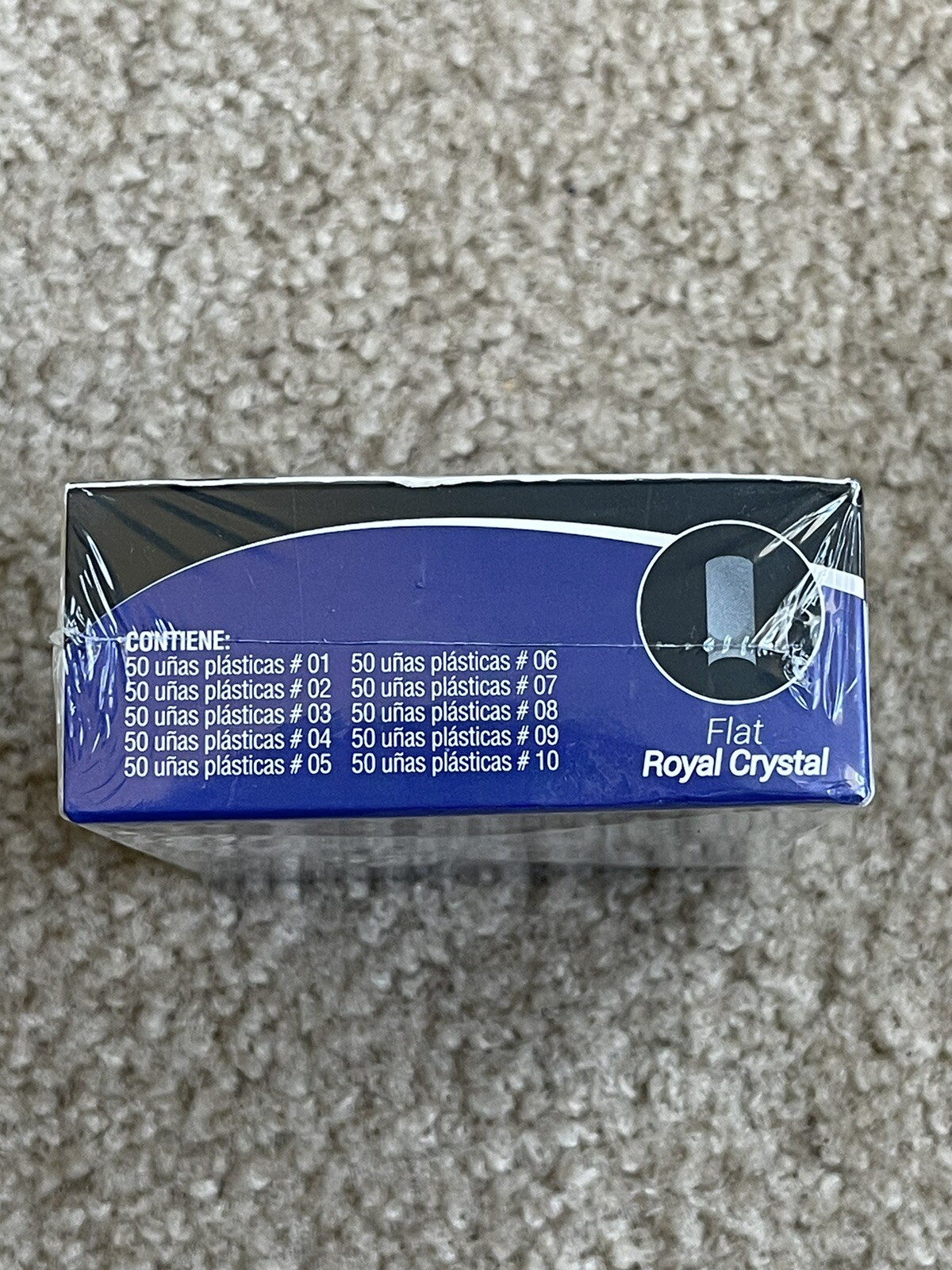 Organic Nails.Nail Tips FLAT ROYAL CRYSTAL. Box w/ 500 Tips. Free Shipping. 3658