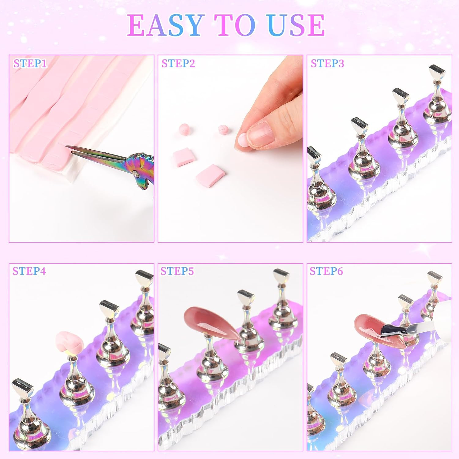 Nail Stands for Press Ons Fake Nail Holder for Painting Nails Art | 2 Sets, 96Pc