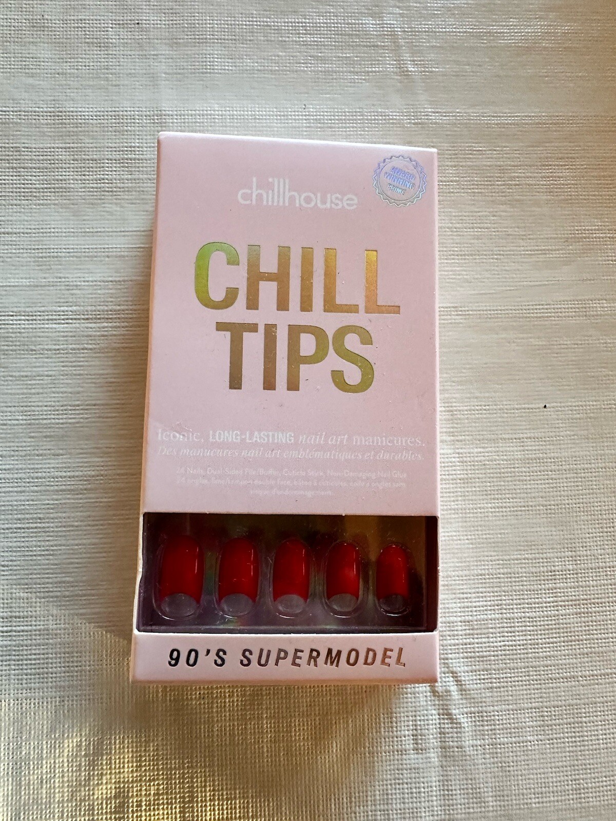 Chillhouse Chill Tips 90’s Supermodel 24 Press-On Nails, dual file/buffer, glue