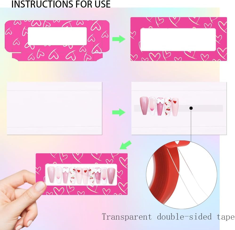 74PCS Press on Nails Packaging Box Set Includes 35PCS Empty Nail Package Box 35P