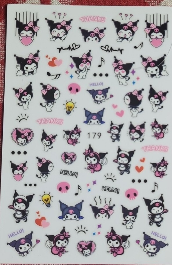 My Melody Hello Kitty Kuromi Nail Art Stickers