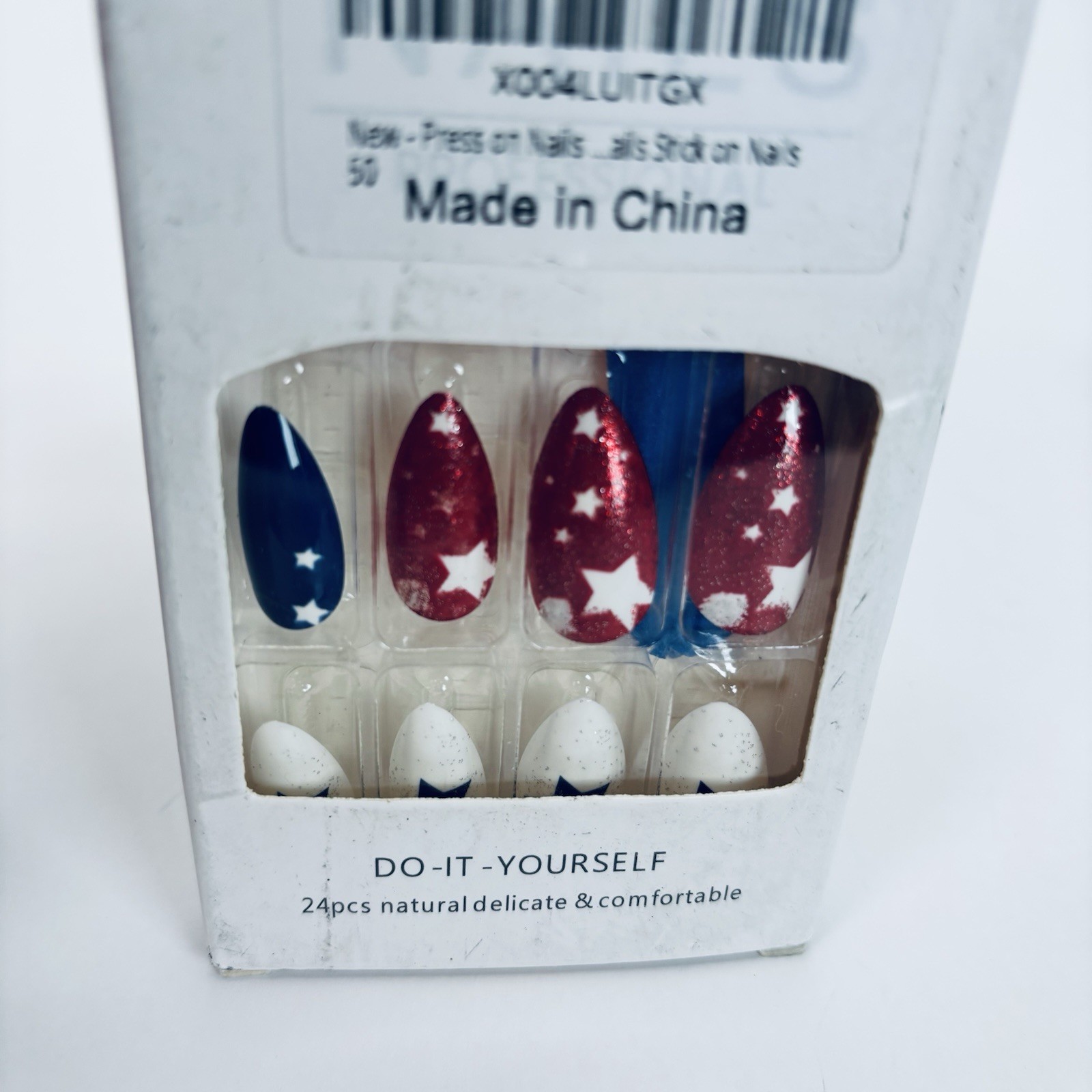 4 Assorted Press on Nails Colorful Glossy Finish Acrylic Nails 24pcs each