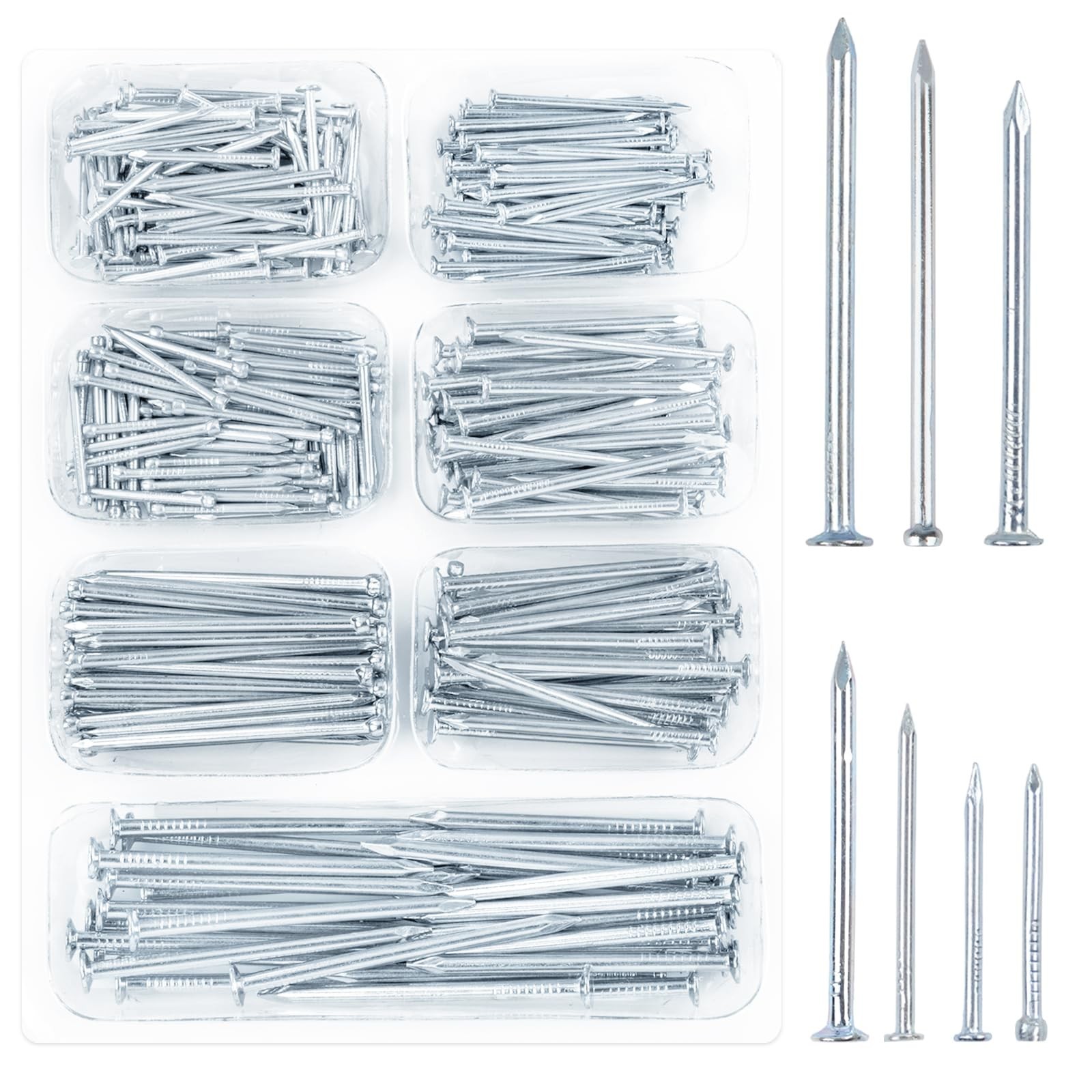 STUHAD 400pcs Hardware Nails Assortment Kit, Picture Hanging Nails, Galvanize…