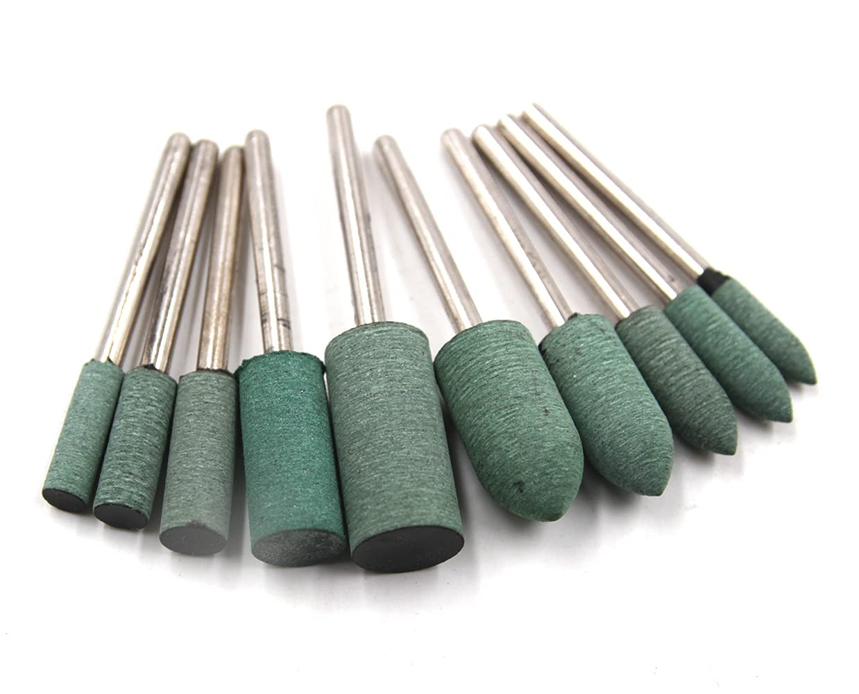 100Pcs Buffing Rubber Polishing Burr Grinding Bit Rubber Nail Drill Bits 1/8″ Sh