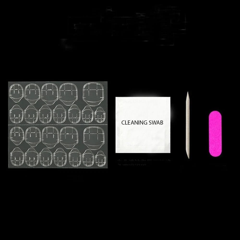 Secret Lives Reusable Artifical Fake False Press on Nails Translucent Matte 24