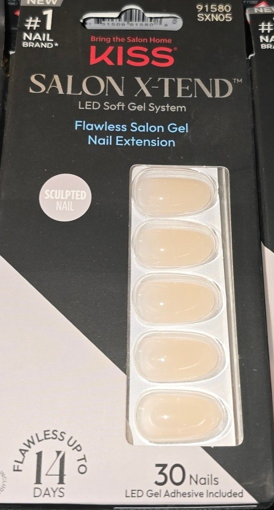 3 Pack KISS Salon X-Tend LED Soft Gel Nail Extension Sculpted 30 Ct Ea 91580