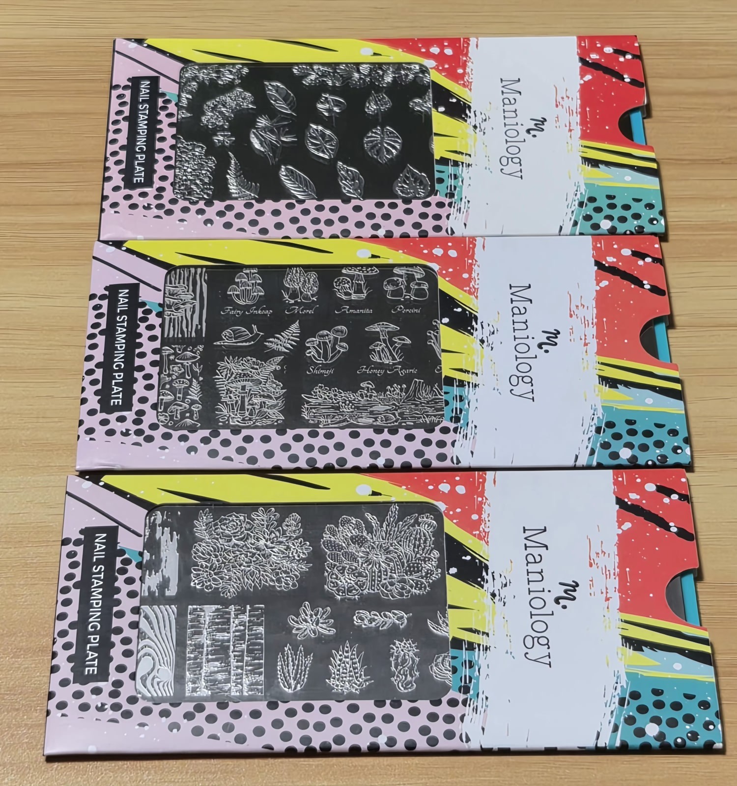 Maniology Nail Stamping Plate Lot M280 M068 M305 HTF Retired Mushroom Forest Lot