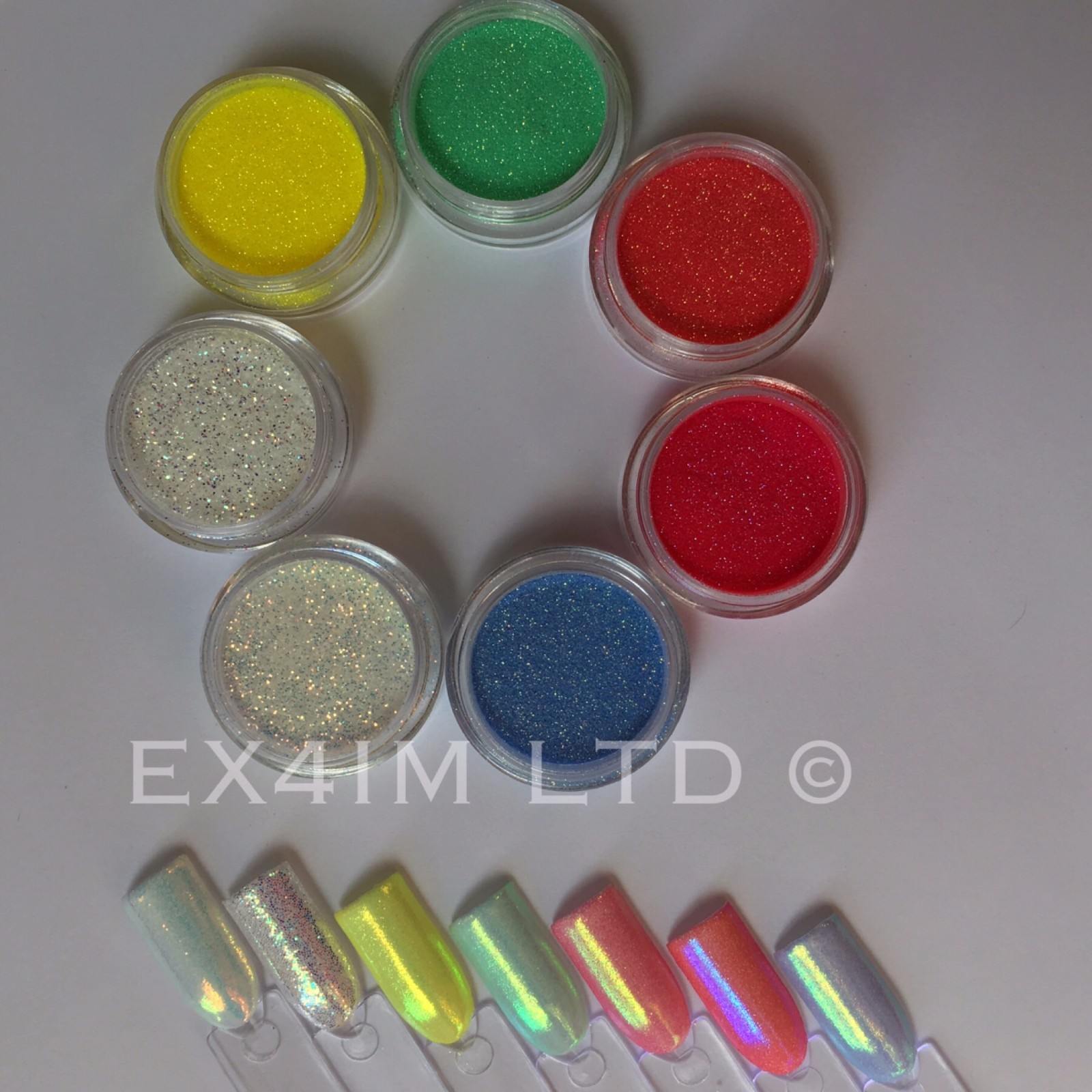 NEON EFFECT Pixel Thin NAIL ART GLITTER IRIDESCENT SEQUINS Powder Cinderella UK