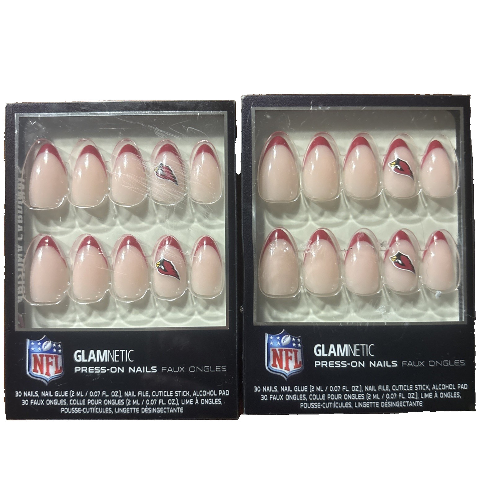 Glamnetic Press On Nails Arizona Cardinals Football Design Lot of 2 Sets New