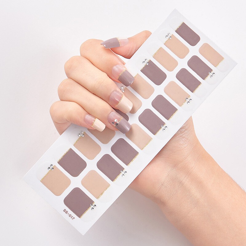 22Tips Nail Art Stickers Self-Adhesive DIY Stylish Nail Wraps Full Cover Sticker