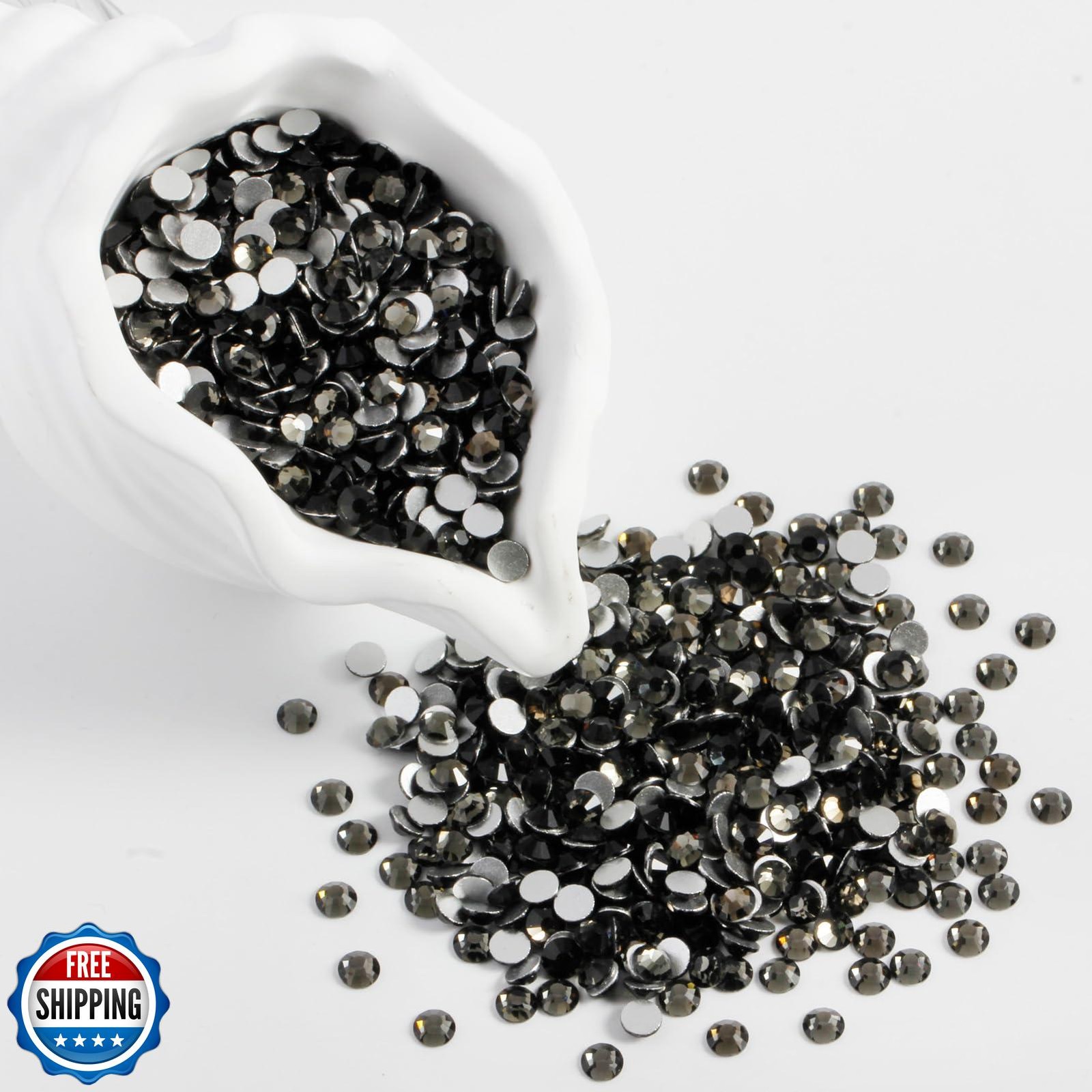 Eleegem 5000PCS SS6 Flatback Rhinestones | 12-Facet Diamond-Cut Glass Gems fo