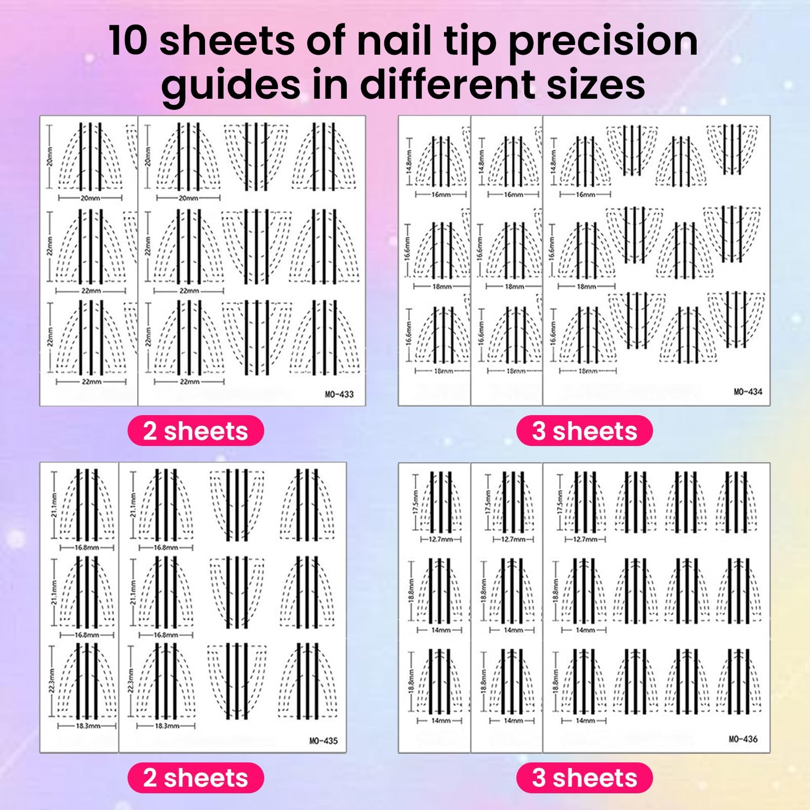 10 Sheets French Tip Guide Stencil for All Nail Shapes French Manicure Strips…