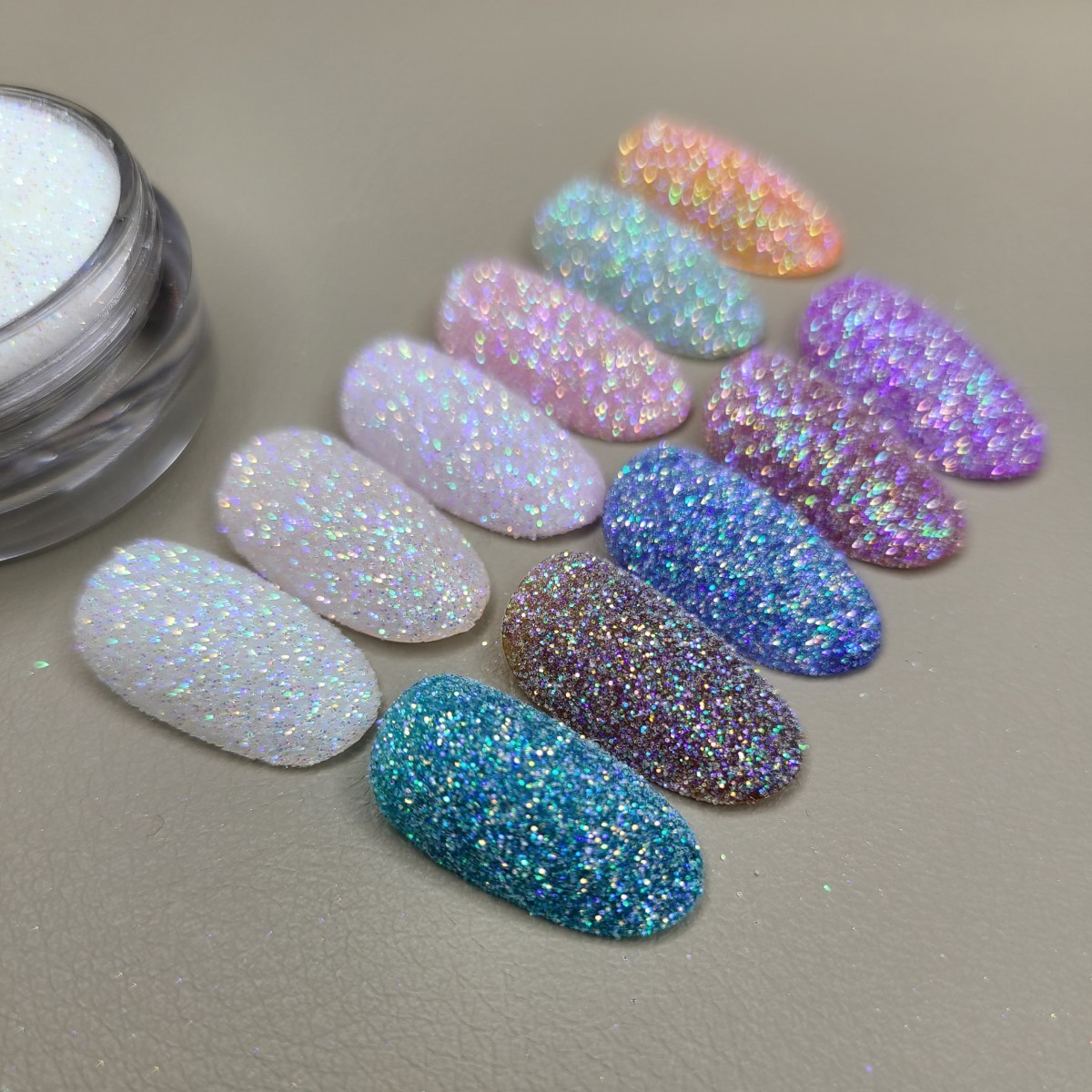 Bonnie B Sugar Bonbon Aurora Glitter Nail Powder 6 Colors K-Beauty