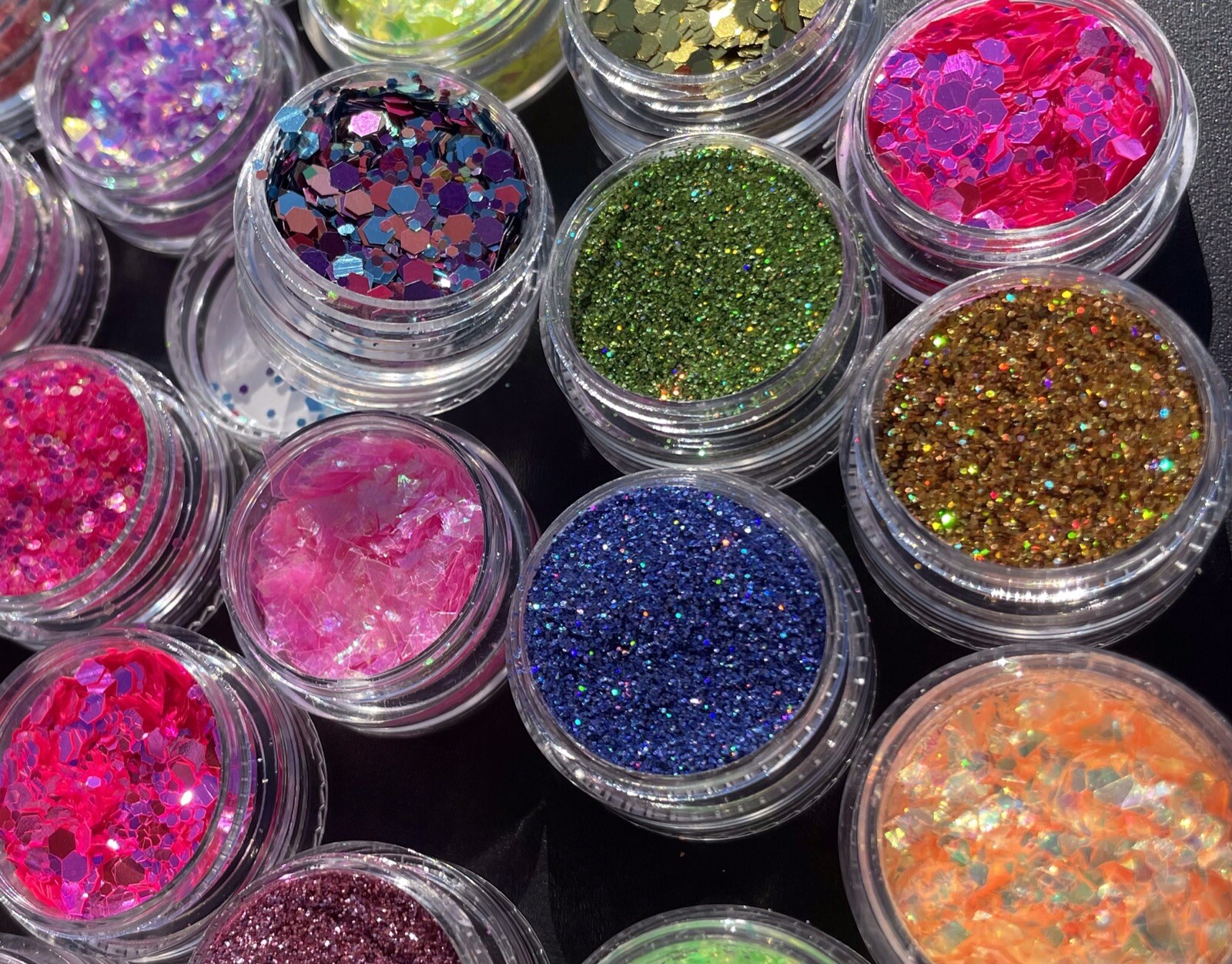 Glitter Bundle Fine Glitter Iridescent Nail Flakes 6pcs Stacks Nail Craft MUA