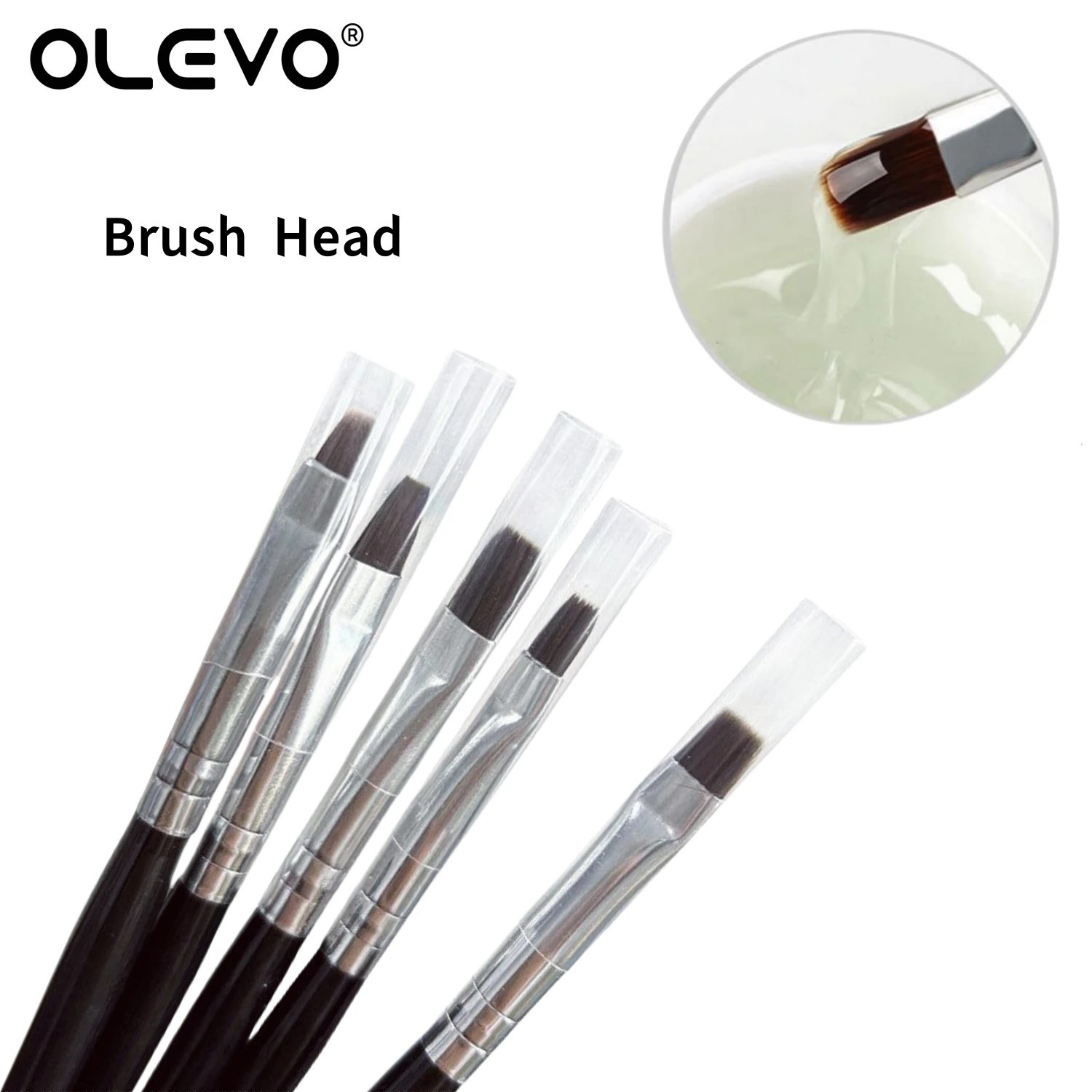 5 pcs Brushes UV Gel Brush Nail Painting Drawing Liner Flat Nail Art Display