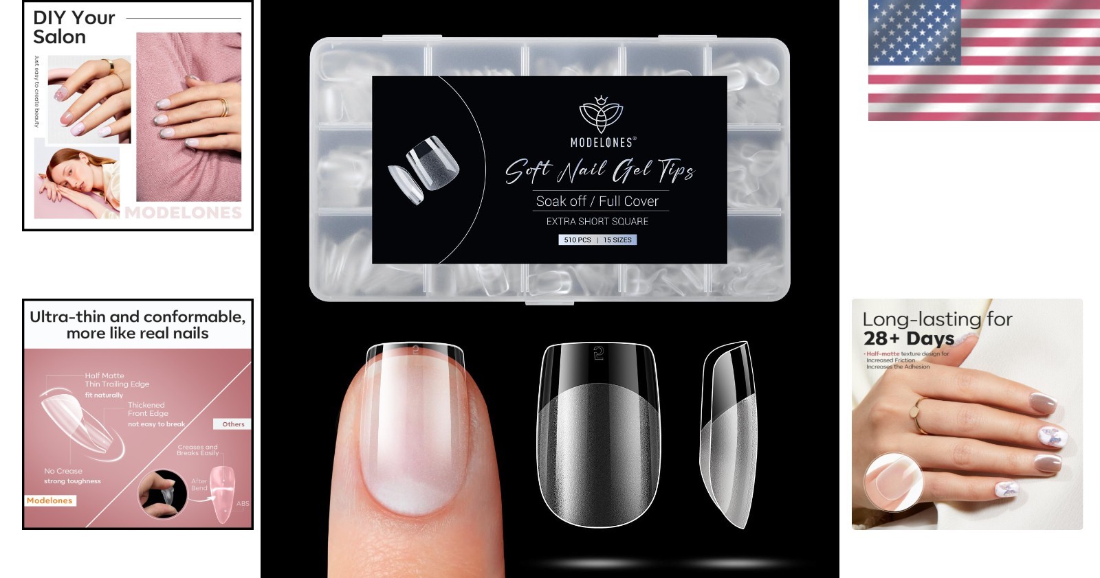 510Pcs Extra Short Square Fake Nail Tips – Half Matte, Toxin-Free & Easy to Use