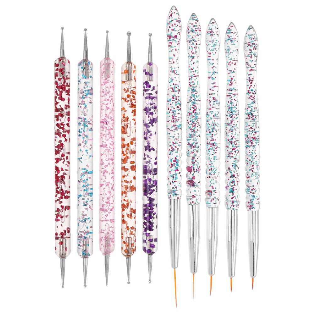 10 Pcs Nail Dotting Pen Nails Art Marker Pens Tool Dual-line Contour