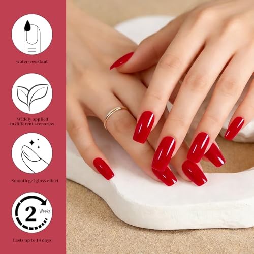 Semi Cured Gel Nail Strips (), 20 Gel Nail Stickers Work with Any Rose Pink