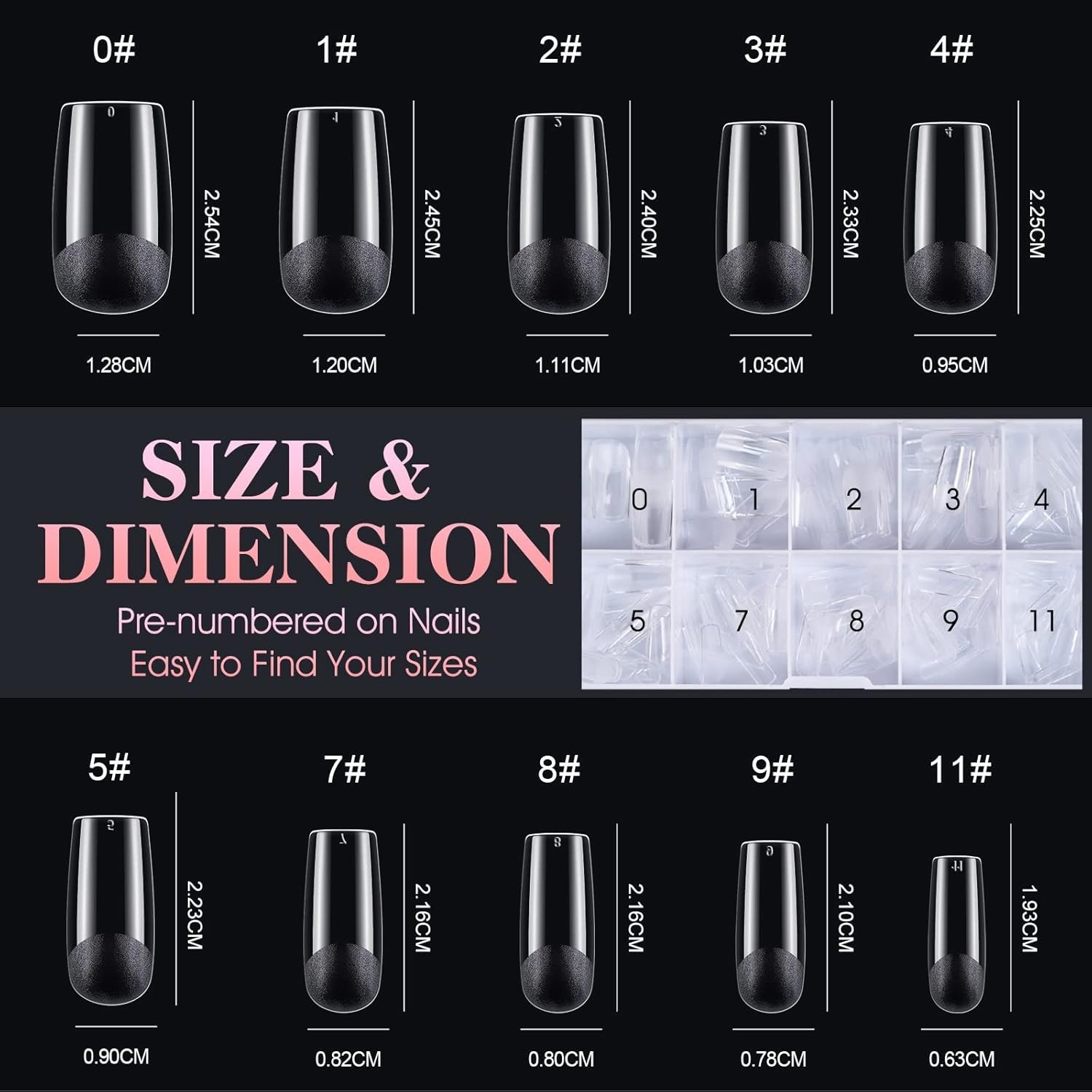 Quick-Curing Soft Gel Nail Extensions Kit – 240 Full Cover Tips in 10 Sizes