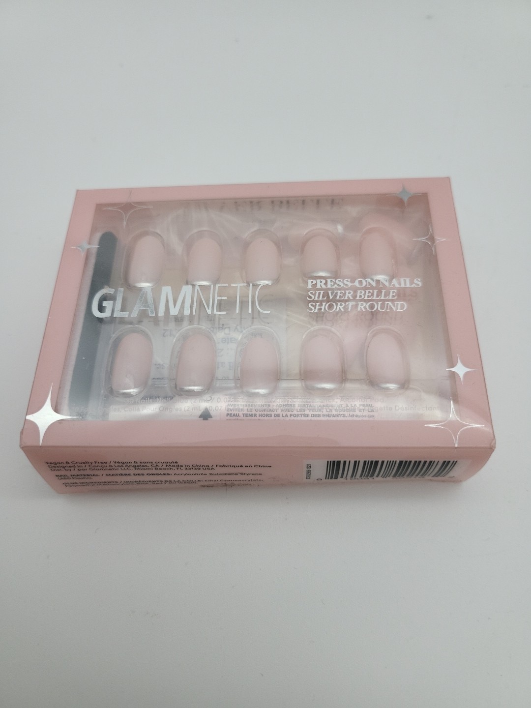 Custom Fit Silver Belle Press On Nails – 30 Sizes with Glue & Accessories